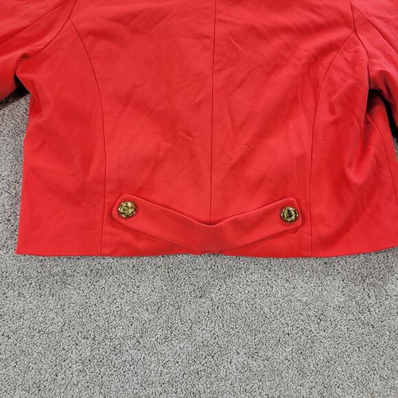 VTG Countess Luann Womens Cropped Blazer 1X Coral Double Breasted Notched Lapel - Picture 7 of 15